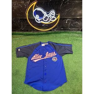 Vintage Stitches Toronto Blue Jays MLB Authentic Blue Baseball Jersey Size Small